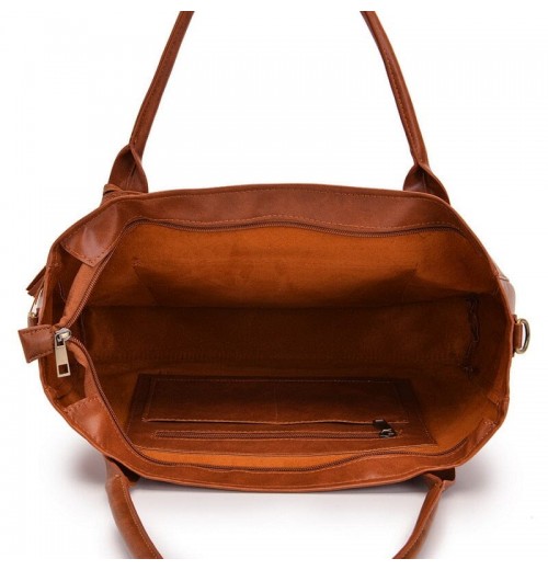 15 inch Brown Leather Tote 15 inch Brown Leather Tote